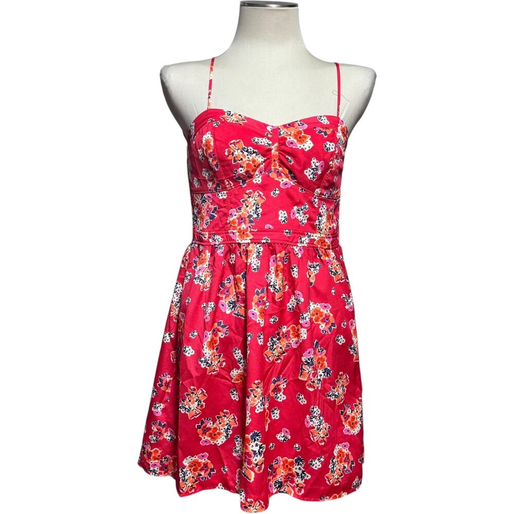 American Eagle Floral Corset Strappy Back Mini Sundress  10